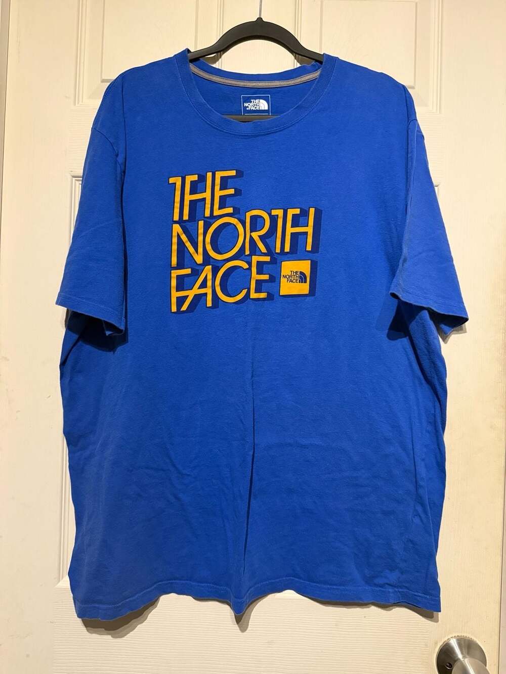 The North Face Graphic T-Shirt Size XXL Blue Yellow Logo